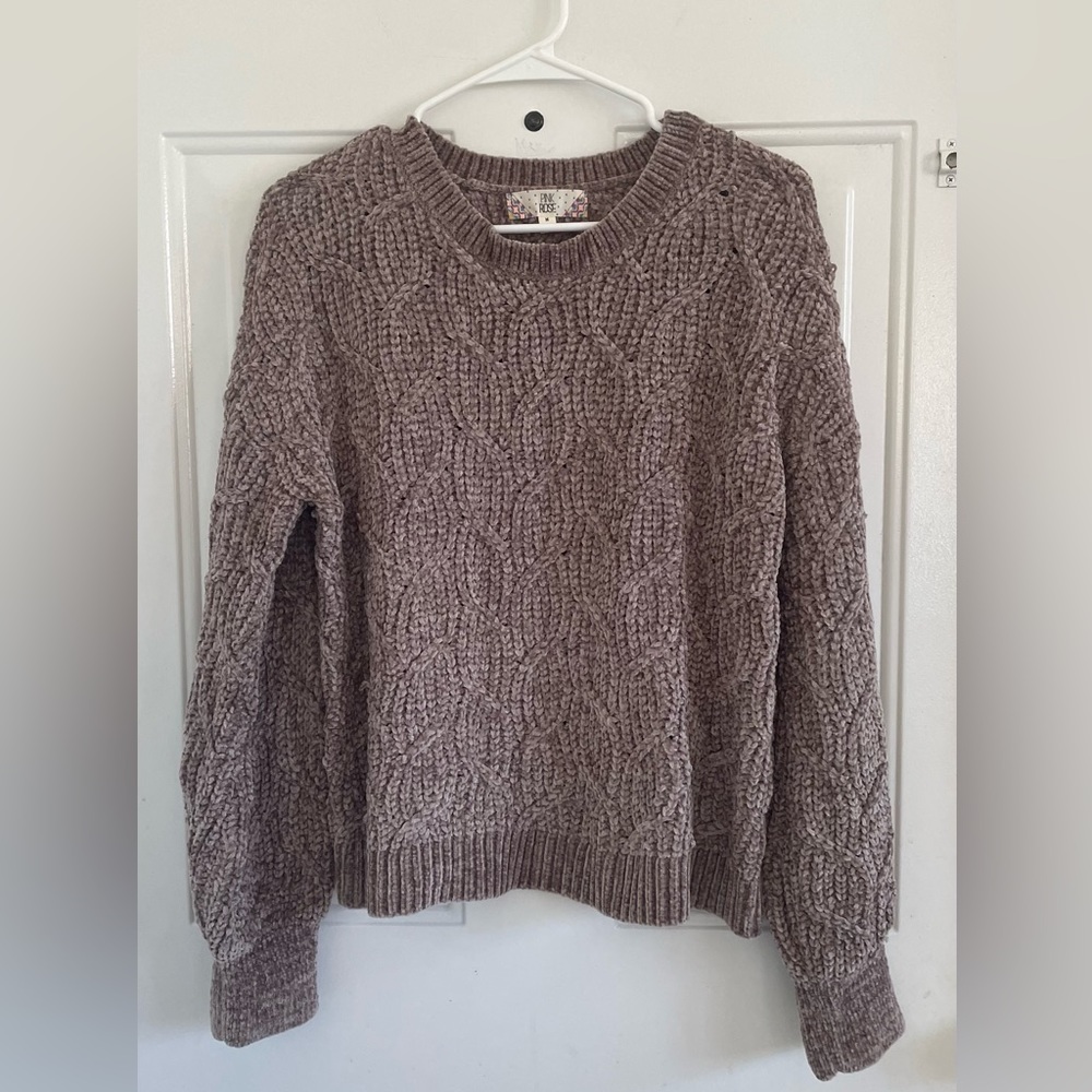 Pink Rose Women’s Chenille Sweater Size M